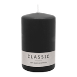 Stumpenkerze aus Paraffin, Schwarz, WENZEL, 100/70 mm, Brenndauer ca. 34h, selbstverlöschend