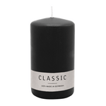 Stumpenkerze aus Paraffin, Schwarz, WENZEL, 120/80 mm, Brenndauer ca. 56h, selbstverlöschend