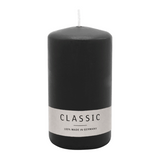 Stumpenkerze aus Paraffin, Schwarz, WENZEL, 130/70 mm, Brenndauer ca. 47h, selbstverlöschend