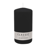 Stumpenkerze aus Paraffin, Schwarz, WENZEL, 150/80 mm, Brenndauer ca. 73h, selbstverlöschend