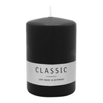 Stumpenkerze aus Paraffin, Schwarz, WENZEL, 80/60 mm, Brenndauer ca. 22h, selbstverlöschend