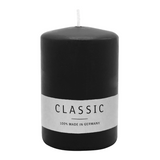 Stumpenkerze aus Paraffin, Schwarz, WENZEL, 80/60 mm, Brenndauer ca. 22h, selbstverlöschend