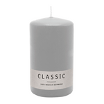 Stumpenkerze aus Paraffin, Silbergrau, WENZEL, 120/80 mm, Brenndauer ca. 56h, selbstverlöschend