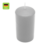 Stumpenkerze aus Paraffin, Silbergrau, WENZEL, 120/80 mm, Brenndauer ca. 56h, selbstverlöschend