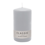 Stumpenkerze aus Paraffin, Silbergrau, WENZEL, 130/70 mm, Brenndauer ca. 47h, selbstverlöschend