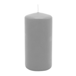 Stumpenkerze aus Paraffin, Silbergrau, WENZEL, 150/70 mm, Brenndauer ca. 56h, selbstverlöschend