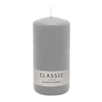 Stumpenkerze aus Paraffin, Silbergrau, WENZEL, 150/70 mm, Brenndauer ca. 56h, selbstverlöschend