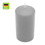 Stumpenkerze aus Paraffin, Silbergrau, WENZEL, 150/70 mm, Brenndauer ca. 56h, selbstverlöschend