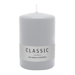 Stumpenkerze aus Paraffin, Silbergrau, WENZEL, 80/60 mm, Brenndauer ca. 22h, selbstverlöschend