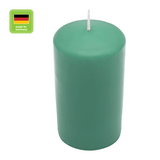 Stumpenkerze aus Paraffin, Smaragd, WENZEL, 100/60 mm, Brenndauer ca. 36h, selbstverlöschend - luterna.de