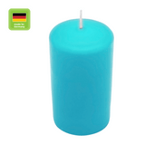 Stumpenkerze aus Paraffin, Türkis, WENZEL, 100/60 mm, Brenndauer ca. 29h, selbstverlöschend