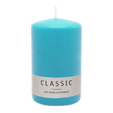 Stumpenkerze aus Paraffin, Türkis, WENZEL, 100/70 mm, Brenndauer ca. 34h, selbstverlöschend