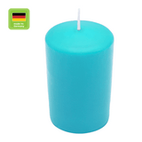 Stumpenkerze aus Paraffin, Türkis, WENZEL, 100/70 mm, Brenndauer ca. 34h, selbstverlöschend