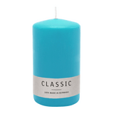 Stumpenkerze aus Paraffin, Türkis, WENZEL, 120/80 mm, Brenndauer ca. 56h, selbstverlöschend