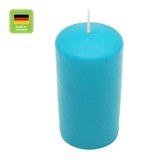 Stumpenkerze aus Paraffin, Türkis, WENZEL, 130/70 mm, Brenndauer ca. 47h, selbstverlöschend