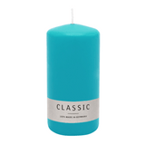 Stumpenkerze aus Paraffin, Türkis, WENZEL, 150/70 mm, Brenndauer ca. 56h, selbstverlöschend