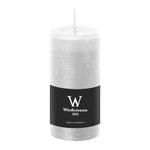 Stumpenkerze aus Paraffin, Weiß, Marble Rustik, Wiedemann, 120/58 mm, Brenndauer ca. 42h, durchgefärbt