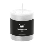 Stumpenkerze aus Paraffin, Weiß, Marble Rustik, Wiedemann, 80/68 mm, Brenndauer ca. 34h, durchgefärbt