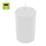 Stumpenkerze aus Paraffin, Weiß, WENZEL, 120/80 mm, Brenndauer ca. 56h, selbstverlöschend