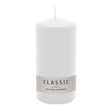 Stumpenkerze aus Paraffin, Weiß, WENZEL, 150/70 mm, Brenndauer ca. 56h, selbstverlöschend