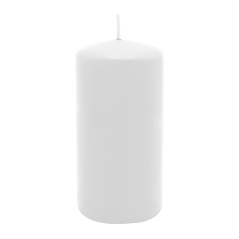 Stumpenkerze aus Paraffin, Weiß, WENZEL, 150/70 mm, Brenndauer ca. 56h, selbstverlöschend