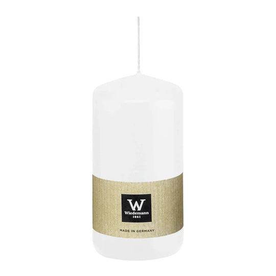 Stumpenkerze aus Paraffin, Weiß, Wiedemann, 130/68 mm, Brenndauer ca. 52h