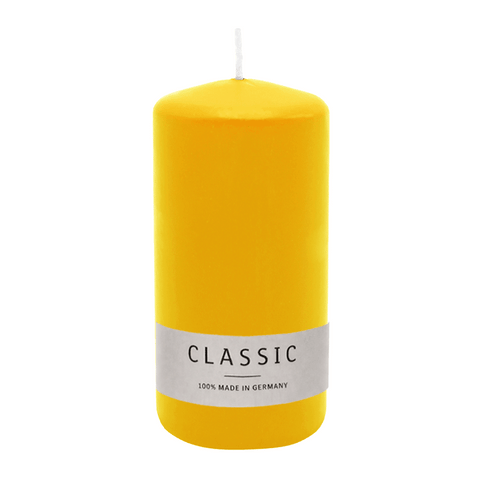 Stumpenkerze aus Paraffin, Zitrone, WENZEL, 150/70 mm, Brenndauer ca. 56h, selbstverlöschend