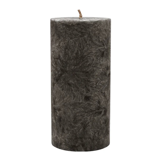 Stumpenkerze aus Stearin, Anthrazit, 64/135 mm, 100% pflanzlicher Wachs, KERZENFARM HAHN, Brenndauer ca. 41h