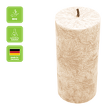 Stumpenkerze aus Stearin, Creme, 64/135 mm, 100% pflanzlicher Wachs, KERZENFARM HAHN, Brenndauer ca. 41h - luterna.de