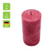Stumpenkerze aus Stearin, Dunkelrot, 50/90 mm, 100% pflanzlicher Wachs, KERZENFARM HAHN, Brenndauer ca. 28h - luterna.de
