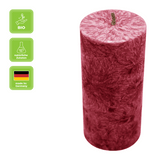 Stumpenkerze aus Stearin, Dunkelrot, 64/135 mm, 100% pflanzlicher Wachs, KERZENFARM HAHN, Brenndauer ca. 41h - luterna.de