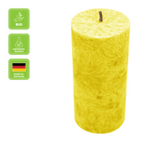 Stumpenkerze aus Stearin, Gelb, 64/135 mm, 100% pflanzlicher Wachs, KERZENFARM HAHN, Brenndauer ca. 41h - luterna.de