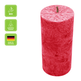 Stumpenkerze aus Stearin, Rot, 64/135 mm, 100% pflanzlicher Wachs, KERZENFARM HAHN, Brenndauer ca. 41h - luterna.de
