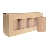 Stumpenkerze mit Rillen aus Paraffin, Erdnuss, WENZEL, 130/70 mm, Brenndauer ca. 57h, selbstverlöschend, 4 Stück