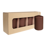 Stumpenkerze mit Rillen aus Paraffin, Marone, WENZEL, 130/70 mm, Brenndauer ca. 57h, selbstverlöschend, 4 Stück