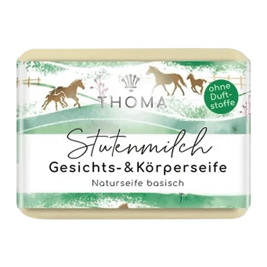 Stutenmilchseife – ohne Duftstoffe, THOMA Naturseifen-Manufaktur, mit hochwertigen Bio-Pflanzenölen, 100 g, Körperpflege