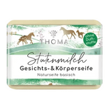 Stutenmilchseife – ohne Duftstoffe, THOMA Naturseifen-Manufaktur, mit hochwertigen Bio-Pflanzenölen, 100 g, Körperpflege
