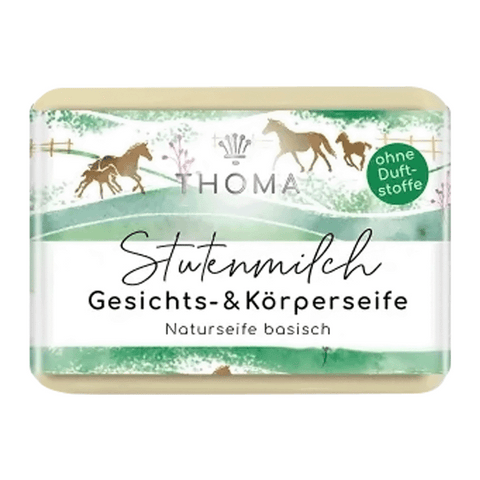 Stutenmilchseife – ohne Duftstoffe, THOMA Naturseifen-Manufaktur, mit hochwertigen Bio-Pflanzenölen, 100 g, Körperpflege