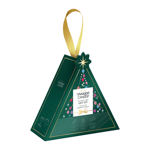 Tea Light Tree Geschenkset, YANKEE CANDLE, 3 Duft-Teelichter & 1 Teelichthalter