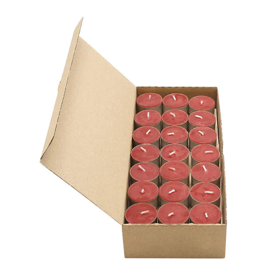 Teelichter, 100% reines Bienenwachs, Rot, KERZENFARM HAHN, H18 x Ø40 mm, Brenndauer ca. 3,5h, mit Aluminiumhülle, 42 Stück