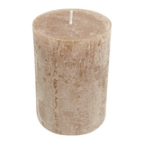 WENZEL RUSTIC Stumpenkerze 80x60 mm in Sahara – Rußarm, durchgefärbt & ideal für stilvolle Dekoration
