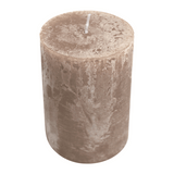 WENZEL RUSTIC Stumpenkerze 80x70 mm in Stein – Rußarm, durchgefärbt & ideal für stilvolle Dekoration
