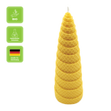 Waben-Spiralkerze, 100% reines Bienenwachs, KERZENFARM HAHN, 200/58 mm, Brenndauer ca. 15h - luterna.de