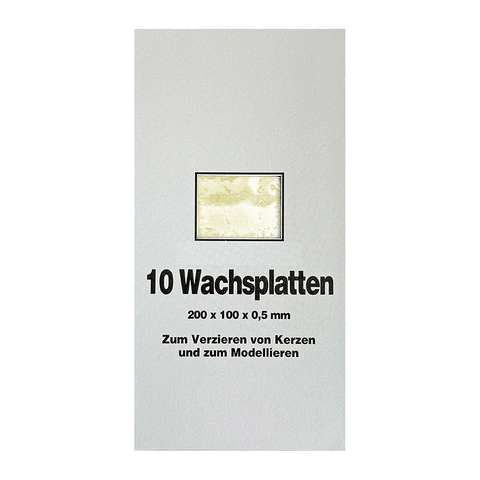 Wachsplatten Elfenbein, Zengerle, 200 x 100 x 0,5 mm, 10 St.