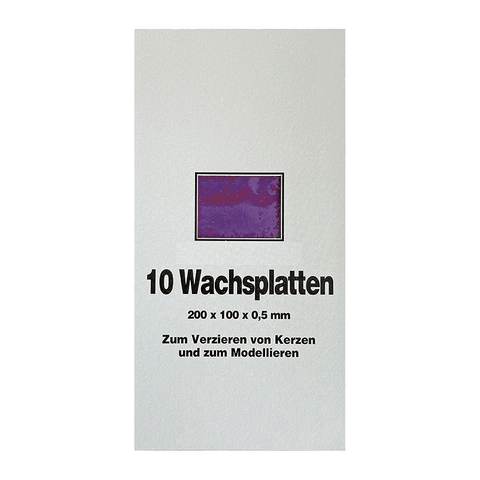 Wachsplatten Flieder, Zengerle, 200 x 100 x 0,5 mm, 10 St.