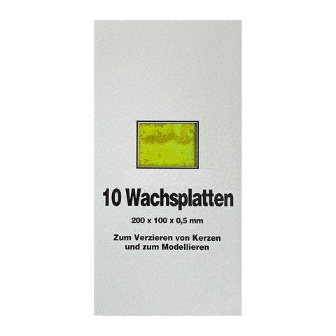 Wachsplatten Gelbgrün, Zengerle, 200 x 100 x 0,5 mm, 10 St.