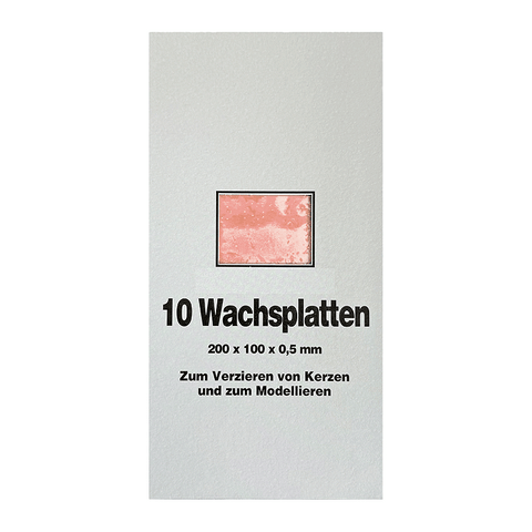 Wachsplatten Haut, Zengerle, 200 x 100 x 0,5 mm, 10 St.