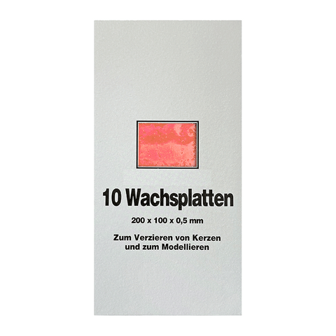 Wachsplatten Lachs, Zengerle, 200 x 100 x 0,5 mm, 10 St.