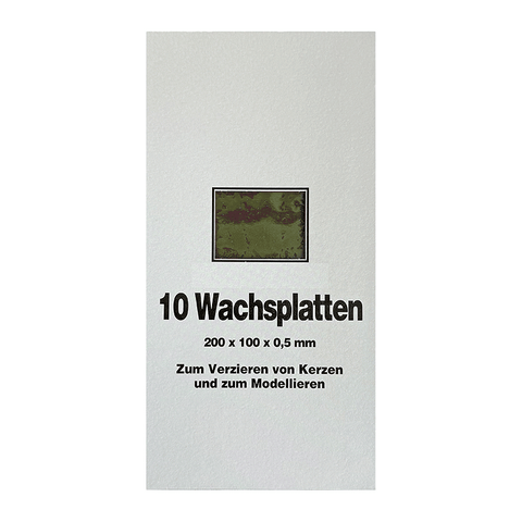 Wachsplatten Laubgrün, Zengerle, 200 x 100 x 0,5 mm, 10 St.