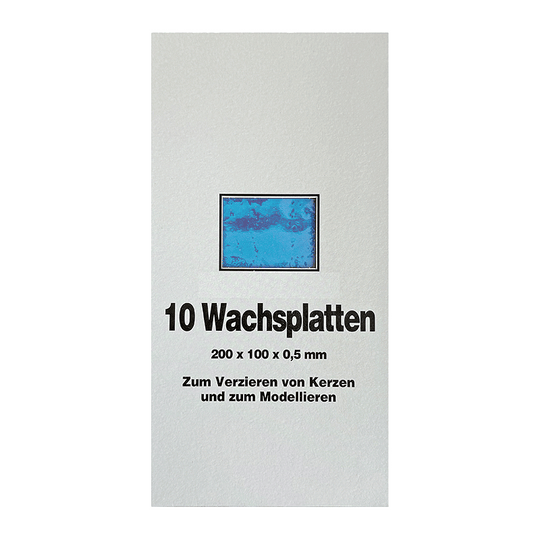 Wachsplatten Lichtblau, Zengerle, 200 x 100 x 0,5 mm, 10 St.